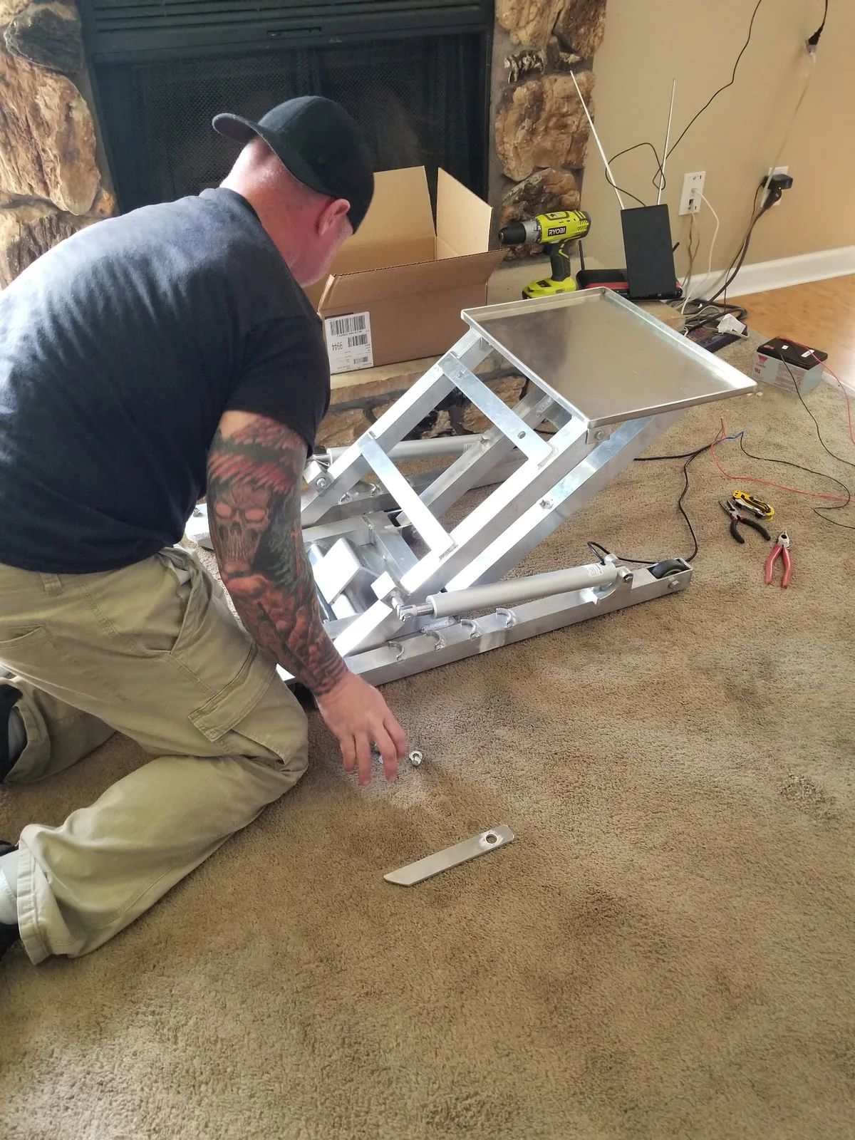 Kevin building an early aluminum prototype in his garage